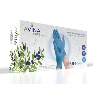 Avina Pure 4 Mil Blue Nitrile Examination Gloves