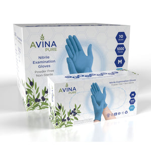 Avina Pure 4 Mil Blue Nitrile Examination Gloves