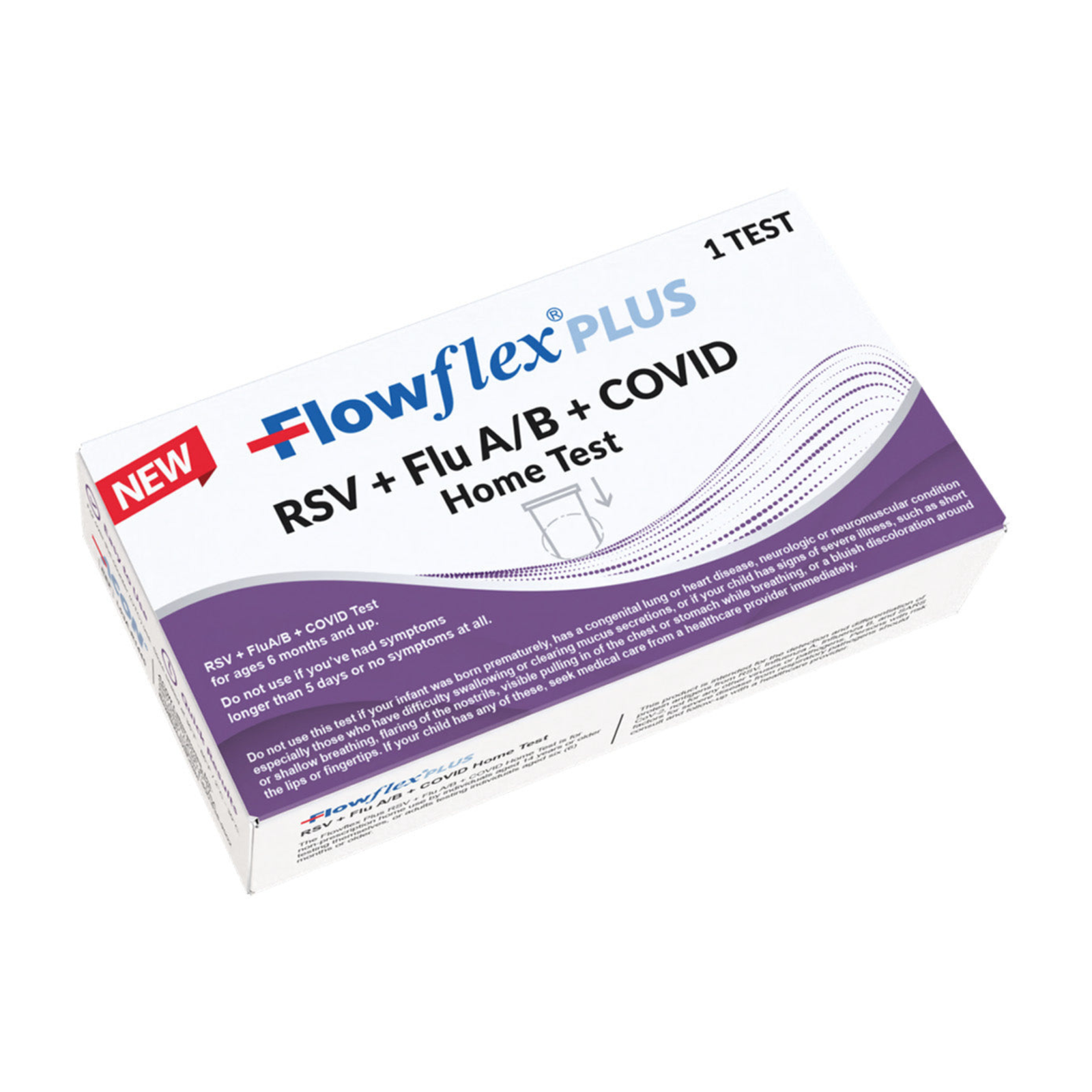 Flowflex Plus 4-in-1 RSV + Flu A/B + COVID Home Test (1 Pack)