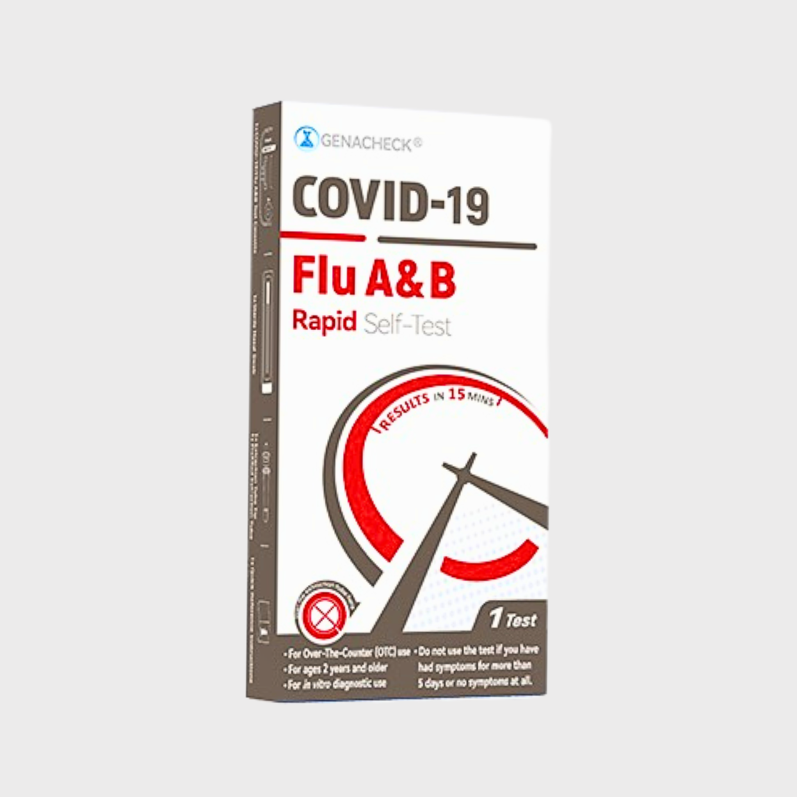 GenaCheck® 3-in-1 COVID -19/Flu A&B Rapid Self-Test (1 Pack)