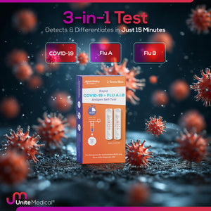 SpeedySwab™ at-home covid-19 and flu a/b test kit, results in 15 minutes, 2 tests