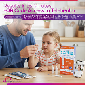 SpeedySwab™ at-home covid-19 and flu a/b test kit, results in 15 minutes, 1 test