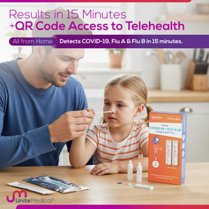 SpeedySwab™ at-home covid-19 and flu a/b test kit, results in 15 minutes, 2 tests