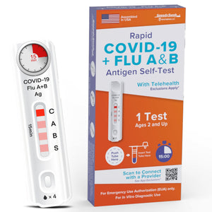 SpeedySwab™ at-home covid-19 and flu a/b test kit, results in 15 minutes, 1 test