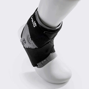 Upward-angled view of the Vero Ankle® brace on a prosthetic model.